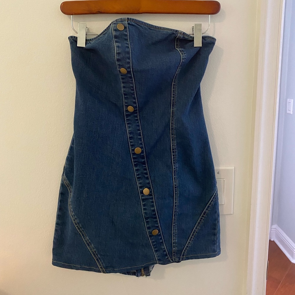 mini denim urban outfitters dress